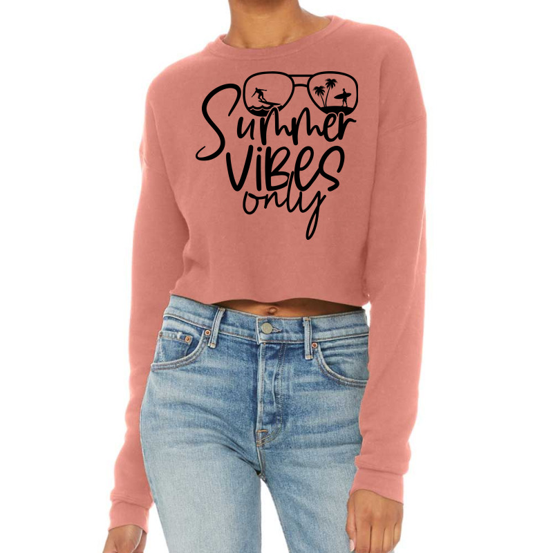 Summer Vibes Only Cropped Sweater by Purpleblobart | Artistshot