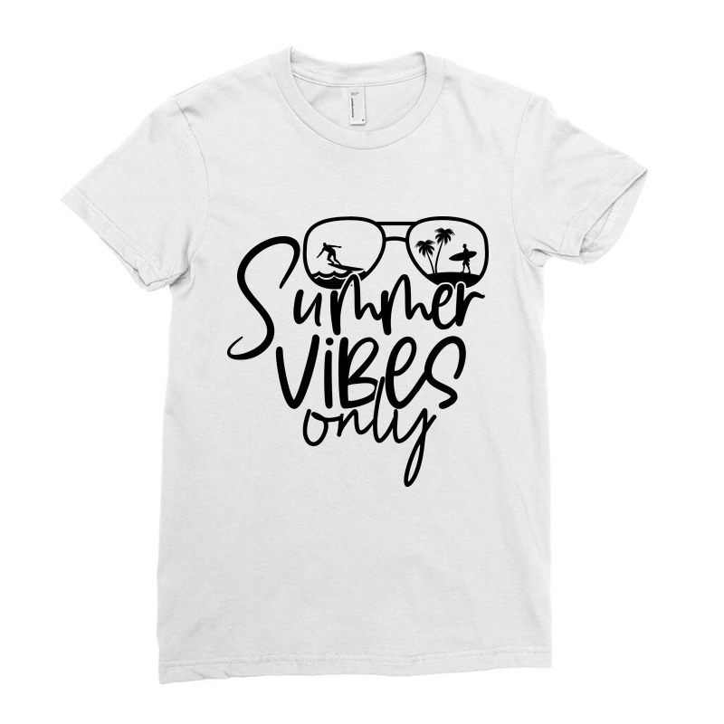 Summer Vibes Only Ladies Fitted T-Shirt by Purpleblobart | Artistshot