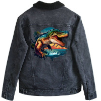 Dinosaurus Ocean Unisex Sherpa-lined Denim Jacket | Artistshot