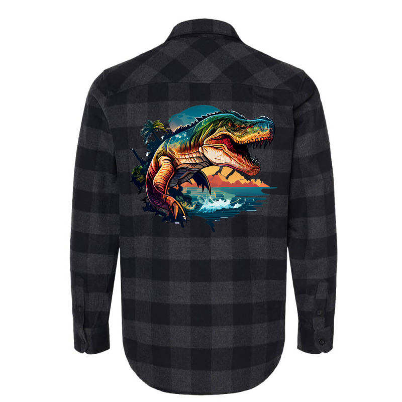 Dinosaurus Ocean Flannel Shirt by UrielTurner100 | Artistshot