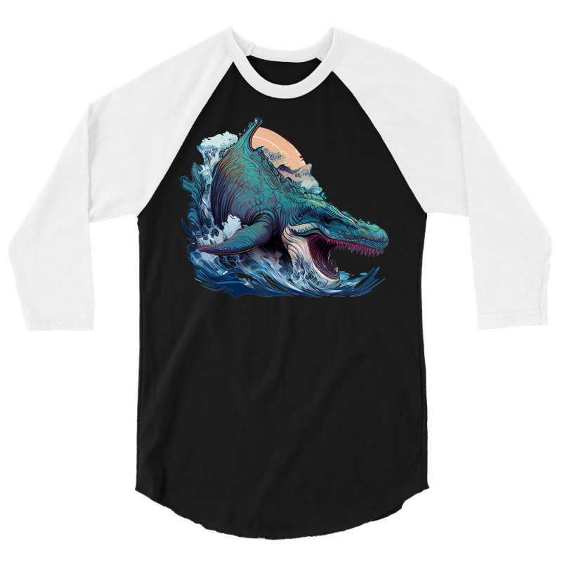 Dinosaurus Ocean 3/4 Sleeve Shirt by UrielTurner100 | Artistshot