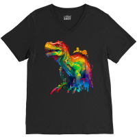 Dinosaurus Rainbow V-neck Tee | Artistshot