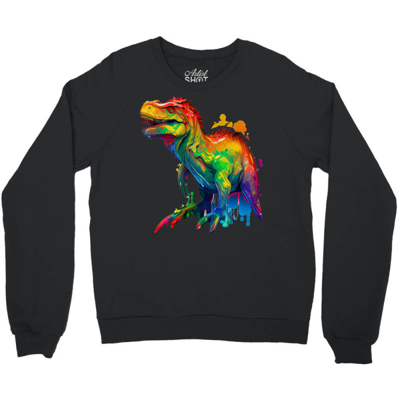 Dinosaurus Rainbow Crewneck Sweatshirt by UrielTurner100 | Artistshot