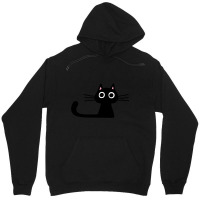 Cutie Kitty Cat Wide Eyed Black Kitten Unisex Hoodie | Artistshot