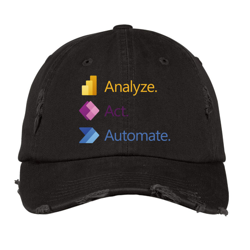 Analyze. Act. Automate. Vintage Cap by VirginiaLynetteScott | Artistshot