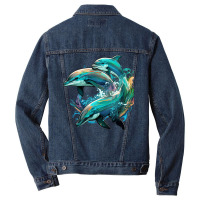 Dolphins Crush Men Denim Jacket | Artistshot