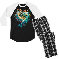 Dolphins Crush Love Men's 3/4 Sleeve Pajama Set | Artistshot