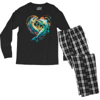 Dolphins Crush Love Men's Long Sleeve Pajama Set | Artistshot