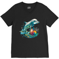 Dolphins Dj V-neck Tee | Artistshot