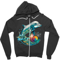 Dolphins Dj Zipper Hoodie | Artistshot