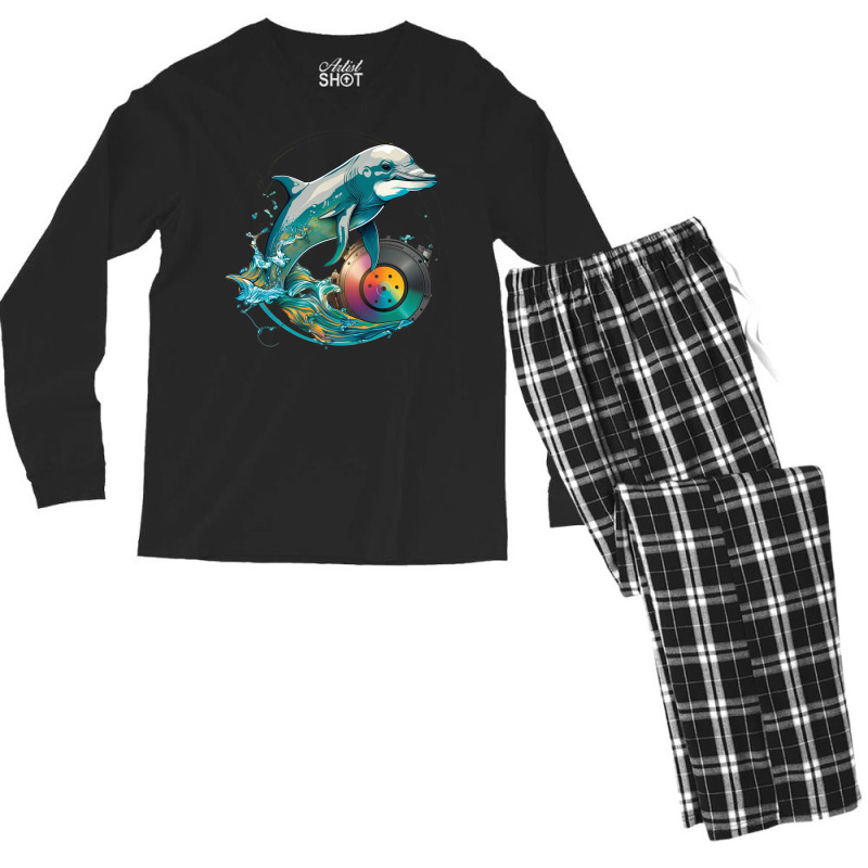 Dolphins Dj Men's Long Sleeve Pajama Set by ZoritaStrong290 | Artistshot