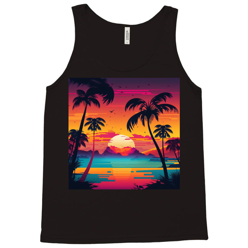 Aesthetic Sunset With Birds Tank Top by Haven Treasures | Artistshot