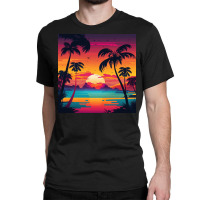 Aesthetic Sunset With Birds Classic T-shirt | Artistshot