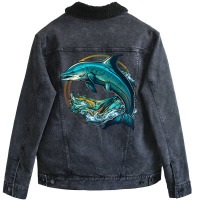 Dolphins Master Angry Unisex Sherpa-lined Denim Jacket | Artistshot