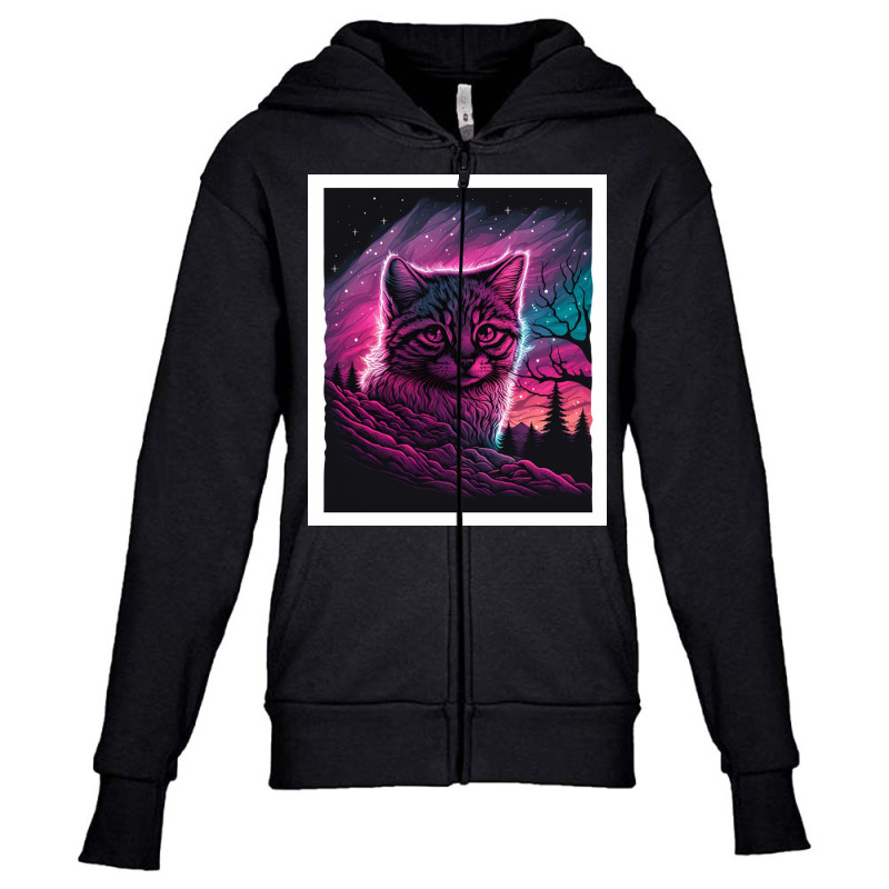 Cat Animals Youth Zipper Hoodie by Haven Treasures | Artistshot