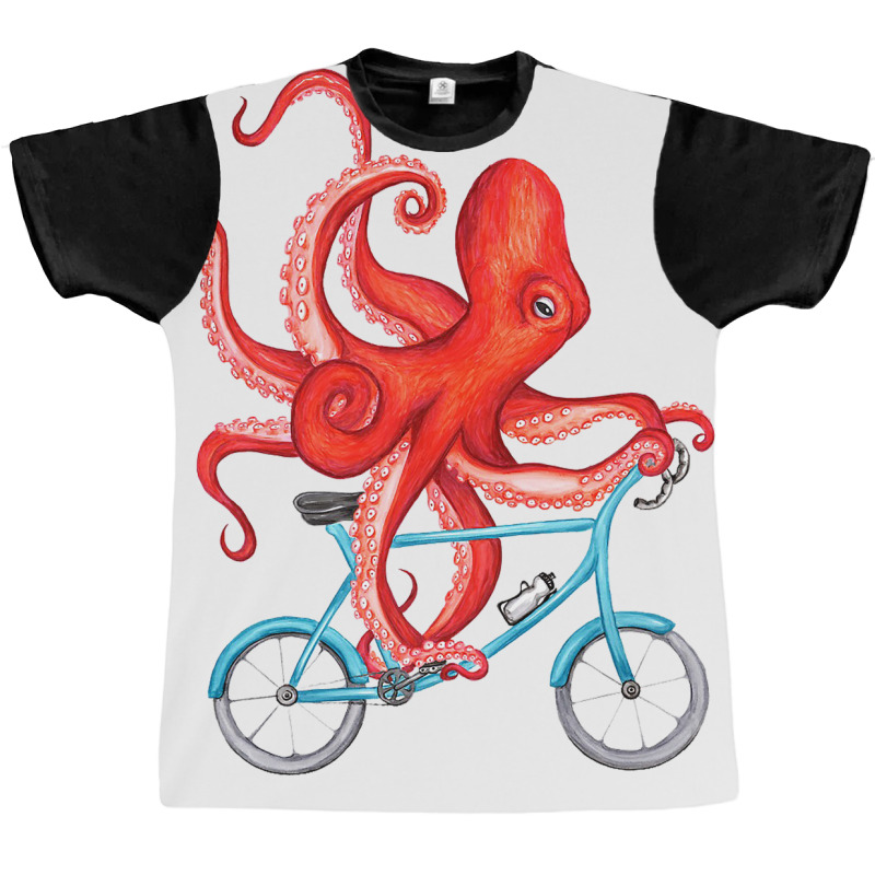 Cycling Octopus Graphic T-shirt by steverlopez | Artistshot