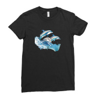 Ocean Sea Water Dolphins Ladies Fitted T-shirt | Artistshot