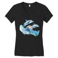 Ocean Sea Water Dolphins Women's V-neck T-shirt | Artistshot