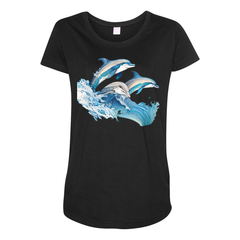 Ocean Sea Water Dolphins Maternity Scoop Neck T-shirt by ZacharyChan10 | Artistshot