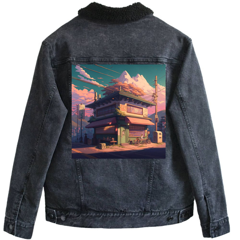 Green House Design Unisex Sherpa-Lined Denim Jacket by Kailooma | Artistshot