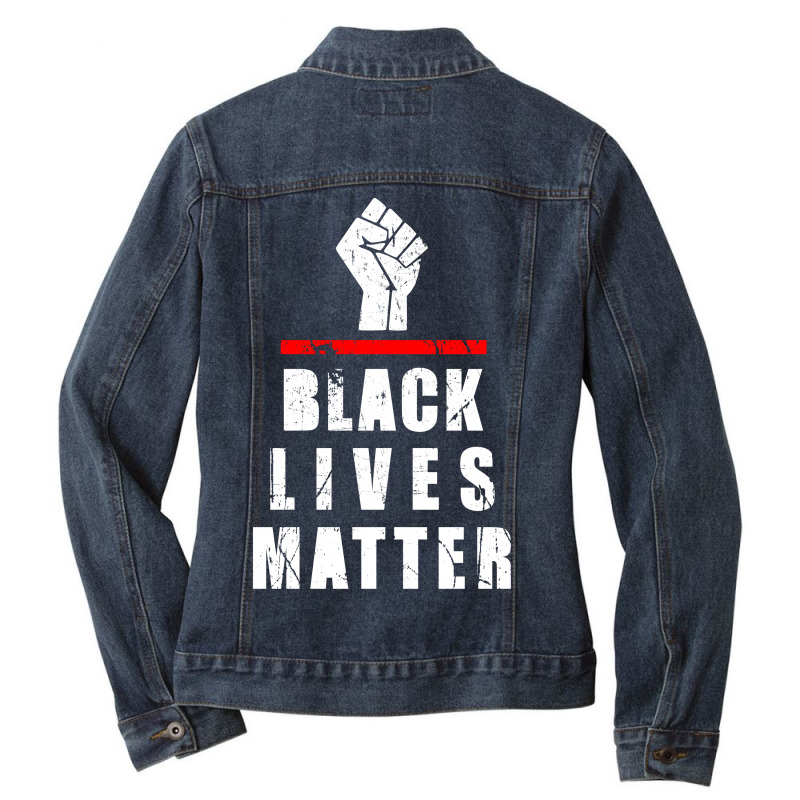 Vintage Black Lives Matter Support | White Ladies Denim Jacket | Artistshot