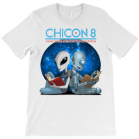 Chicon 8 Alien And Robot Reading T-shirt | Artistshot