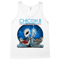 Chicon 8 Alien And Robot Reading Tank Top | Artistshot