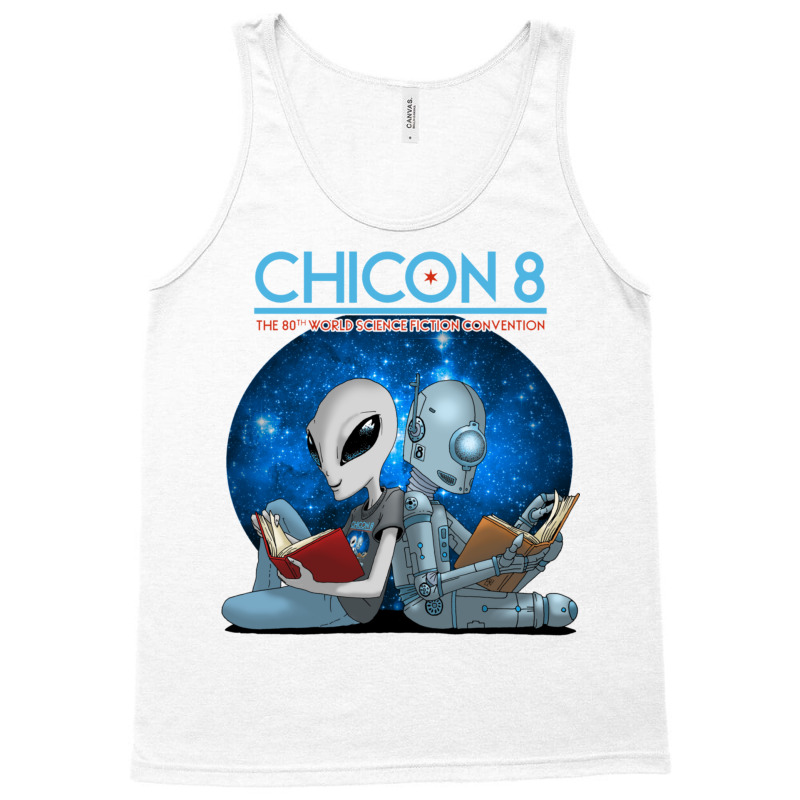 Chicon 8 Alien And Robot Reading Tank Top by CynthiaTheresaWhite | Artistshot