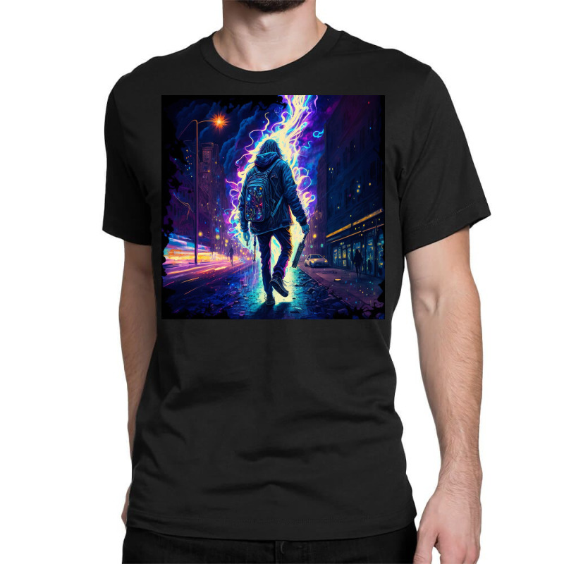 Lightning Strike Illustration Classic T-shirt by Creative Corner | Artistshot