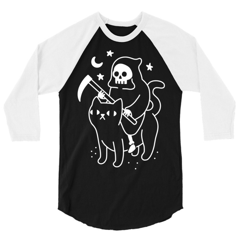 Death Rides A Black Cat 3/4 Sleeve Shirt by CynthiaTheresaWhite | Artistshot