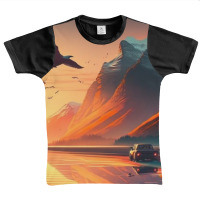 Bird Flying Over Mountains Sunrise Graphic Youth T-shirt | Artistshot