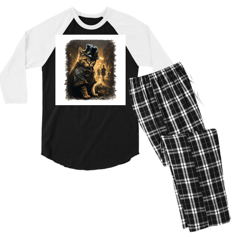 Kitty Police In Zcyo City Men's 3/4 Sleeve Pajama Set | Artistshot