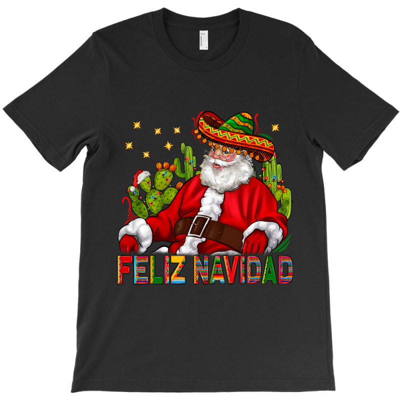 Feliz Navidad Santa With Cactus T-shirt | Artistshot