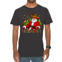 Feliz Navidad Santa With Cactus Vintage T-shirt | Artistshot