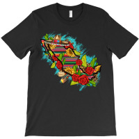 Mexico Map With Leopard And Sunflowers T-shirt | Artistshot