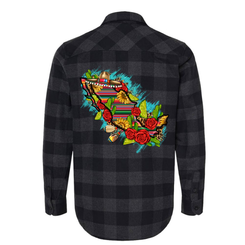 Mexico Map With Leopard And Sunflowers Flannel Shirt | Artistshot