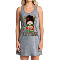 Proud Latina Skull Girl Messy Bun Tank Dress | Artistshot