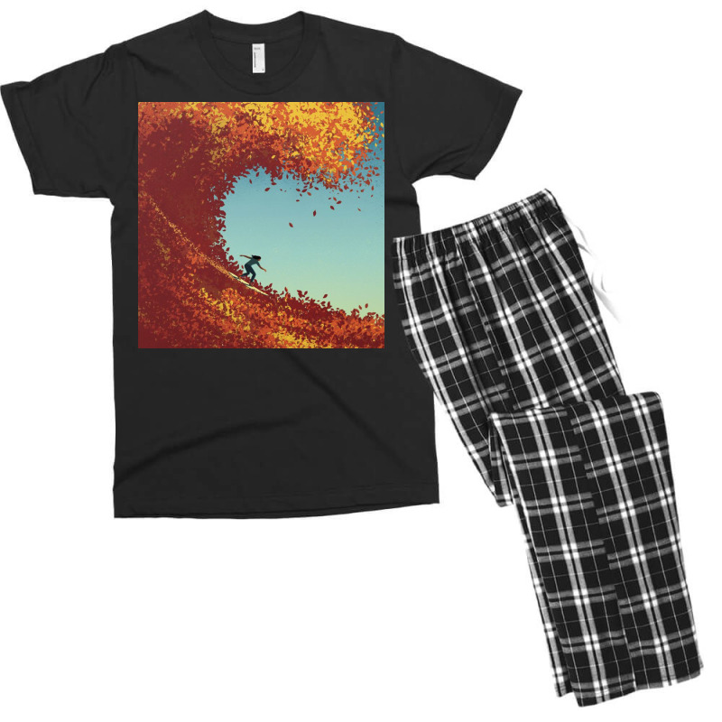 Surfing In Autumn Men's T-shirt Pajama Set | Artistshot