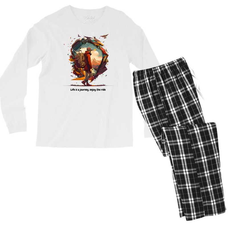 Life Is Journey , And Enjoy The Ride Men's Long Sleeve Pajama Set | Artistshot