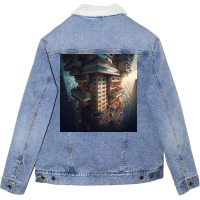 Top Skyscaper Cities Unisex Sherpa-lined Denim Jacket | Artistshot