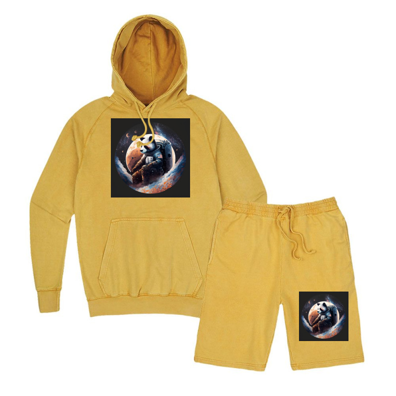 Panda Lonely Vintage Hoodie And Short Set | Artistshot