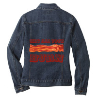 Calcifer May All Your Bacon Burn Cool Food Drawing Ladies Denim Jacket | Artistshot