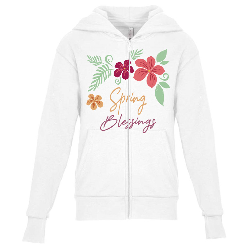 Spring Blessings,flower,season,vibes Youth Zipper Hoodie | Artistshot