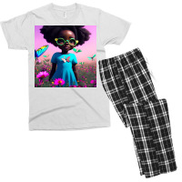 Little Black Girl With Eyeglasses Men's T-shirt Pajama Set | Artistshot
