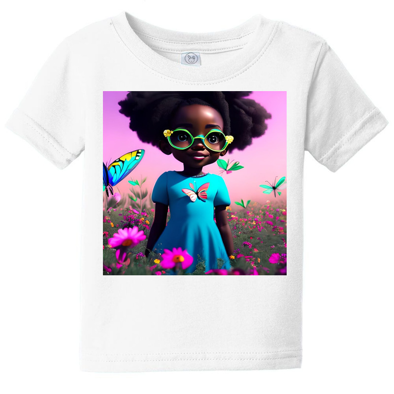 Little Black Girl With Eyeglasses Baby Tee by BMSC | Artistshot