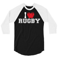 I Love Rugby Mens Funny Cotton 3/4 Sleeve Shirt | Artistshot