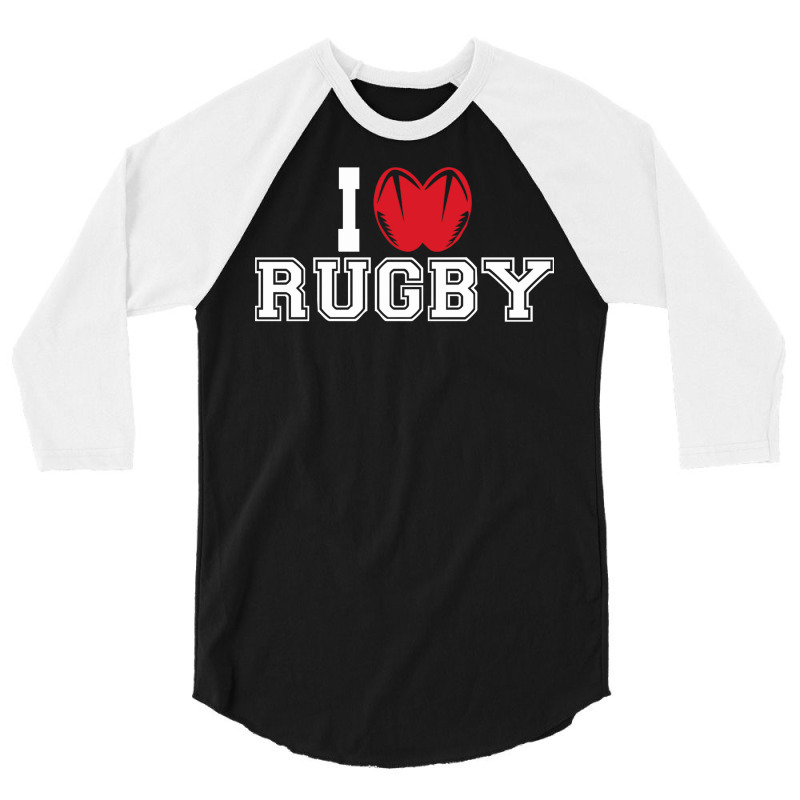 I Love Rugby Mens Funny Cotton 3/4 Sleeve Shirt | Artistshot