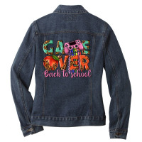 Game Over Back To School Ladies Denim Jacket | Artistshot