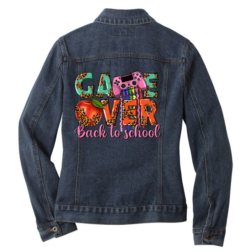 Game Over Back To School Ladies Denim Jacket by enoddigitalart@gmail.com | Artistshot