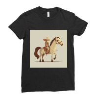 Potrait Of Man Riding Horse Ladies Fitted T-shirt | Artistshot